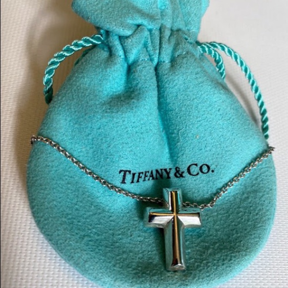 Tiffany  & Co Tenderness Heart Cross Necklace 16”